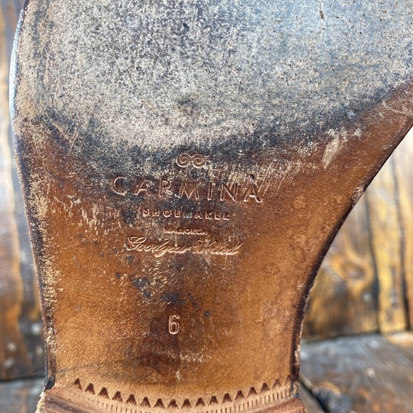 Carmina‎ Men's Oxford Cap Toe Dress Shoes 80201 RAIN Dark Brown Size UK 6 / US 7 - Picture 9 of 10